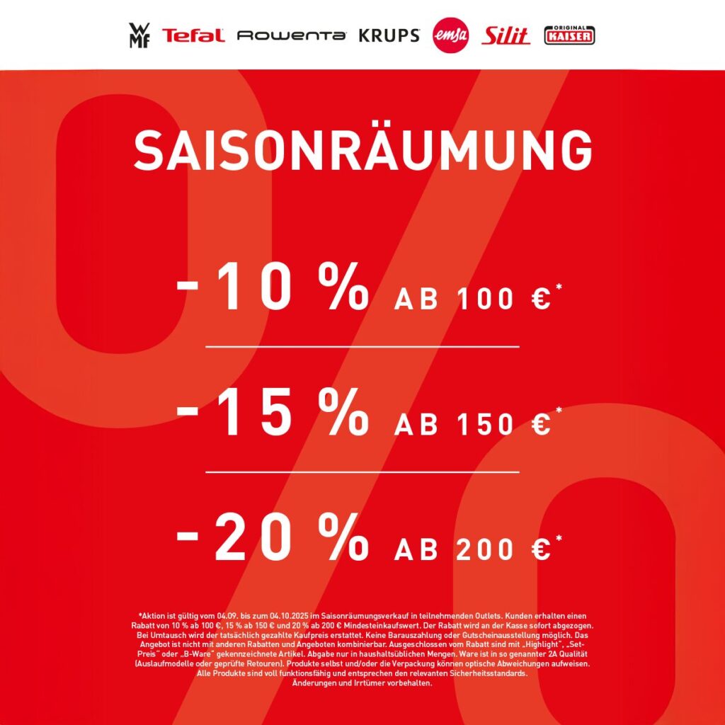 WMF Saisonräumung mit Staffelrabatt