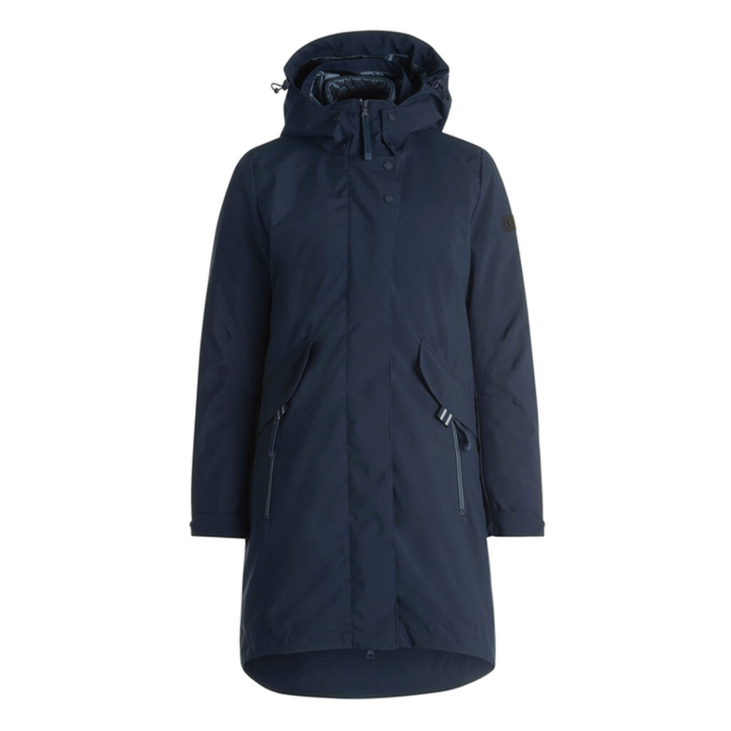 Gil Bret Jacke 3 in 1 in Marineblau mit Kapuze, Klappentaschen und Kordelzug, freigestellt auf weißem Hintergrund