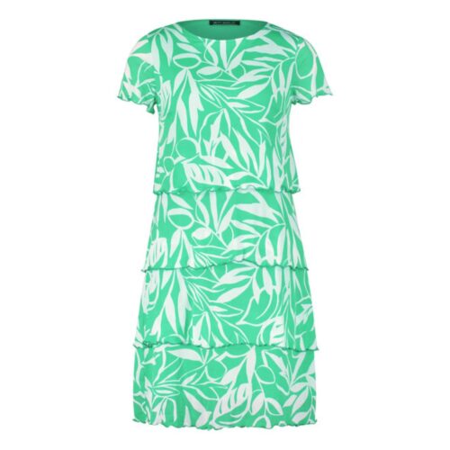 Stufenkleid mit Blätterprint