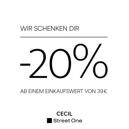 Rabatt-Aktion: -20%* ab 39 Euro
