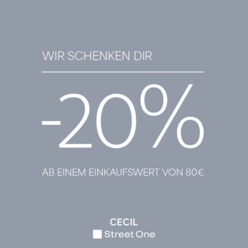 20% Rabatt* ab 80 Euro