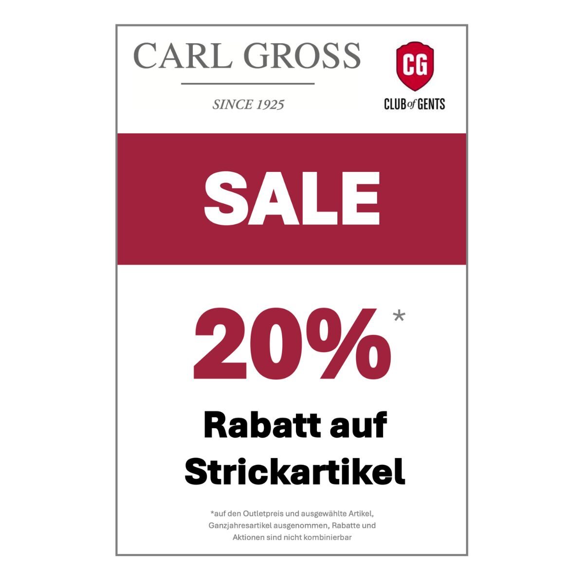 20 % Rabatt* auf Strickartikel