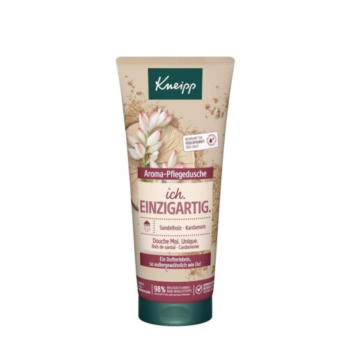 **Alternativtext:** Kneipp Aroma-Pflegedusche „Ich. Einzigartig.“ 200 ml mit Sandelholz und Kardamom.