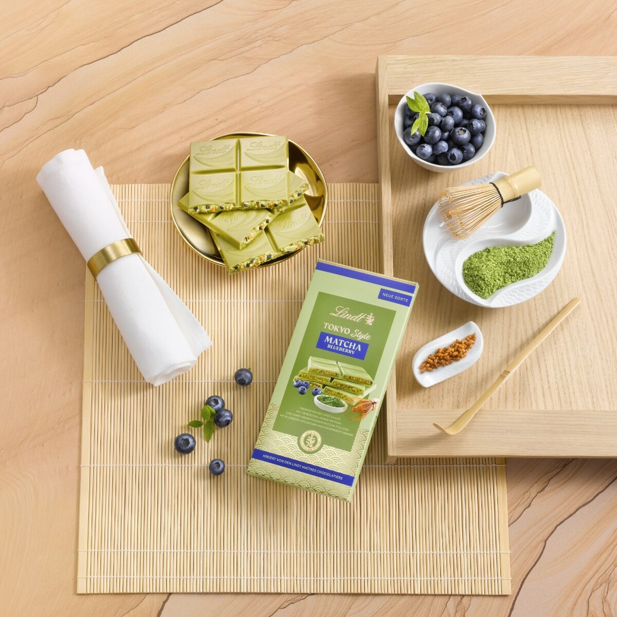 Lindt Tokyo Style Sorten Matcha Blueberry