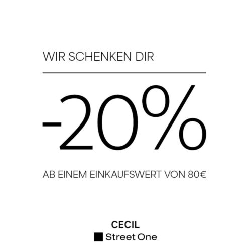 20% Rabatt* ab 80 Euro